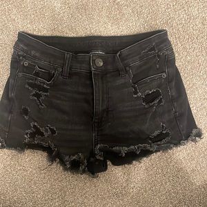 American Eagle Black denim shorts size 8